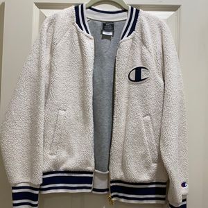 Champion Sherpa Varsity Bomber Jacket Size Small